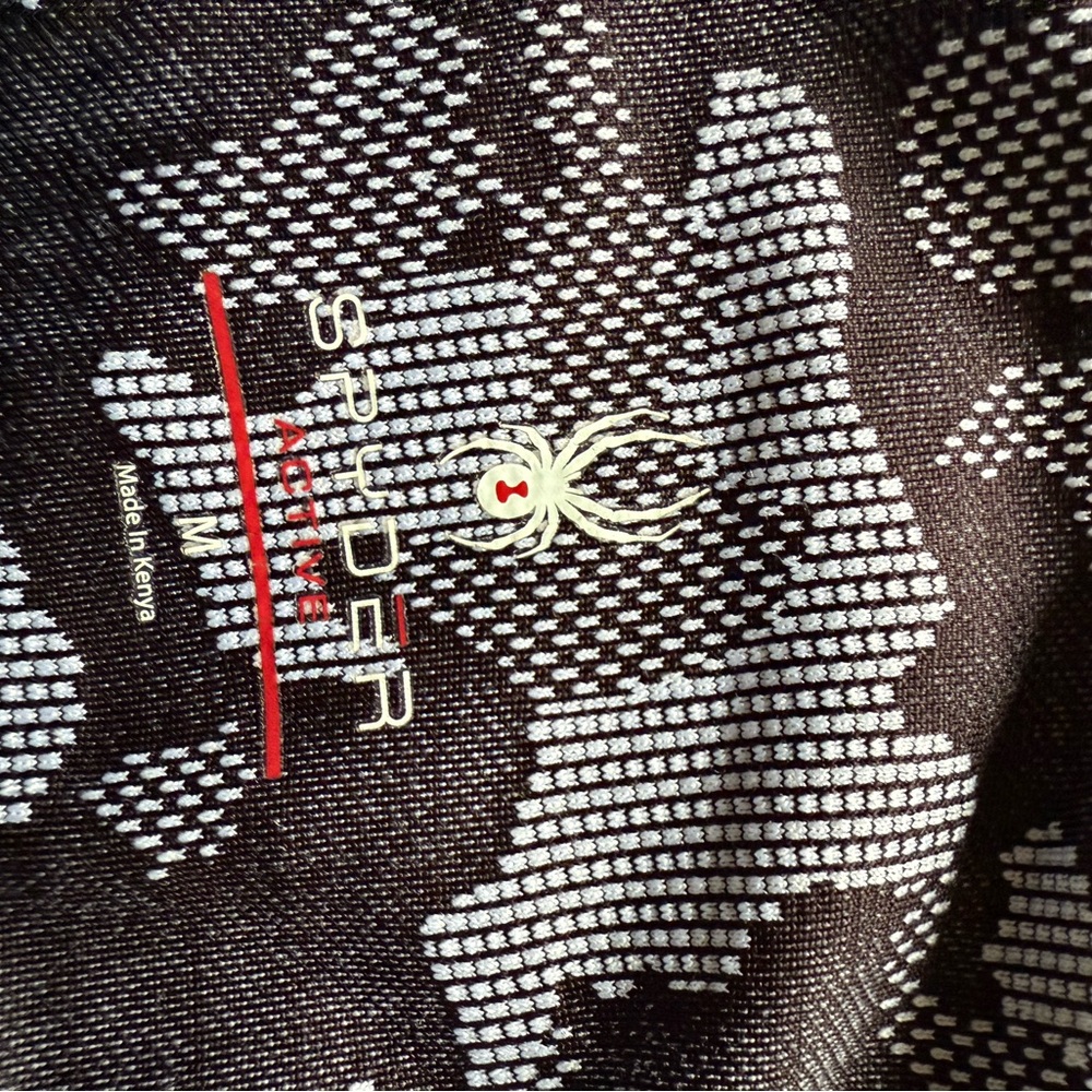 Spyder Black & White Patterned Leggings with Red Accent